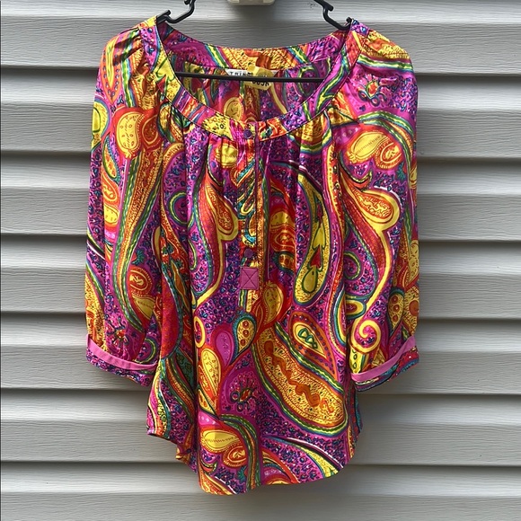 Trina Turk Tops - Trina Turk | Multicolor Paisley Print Blouse 100% Silk size P Extra Extra Small